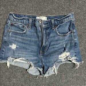 Abercrombie & Fitch Distressed Blue Denim Cutoff Shorts